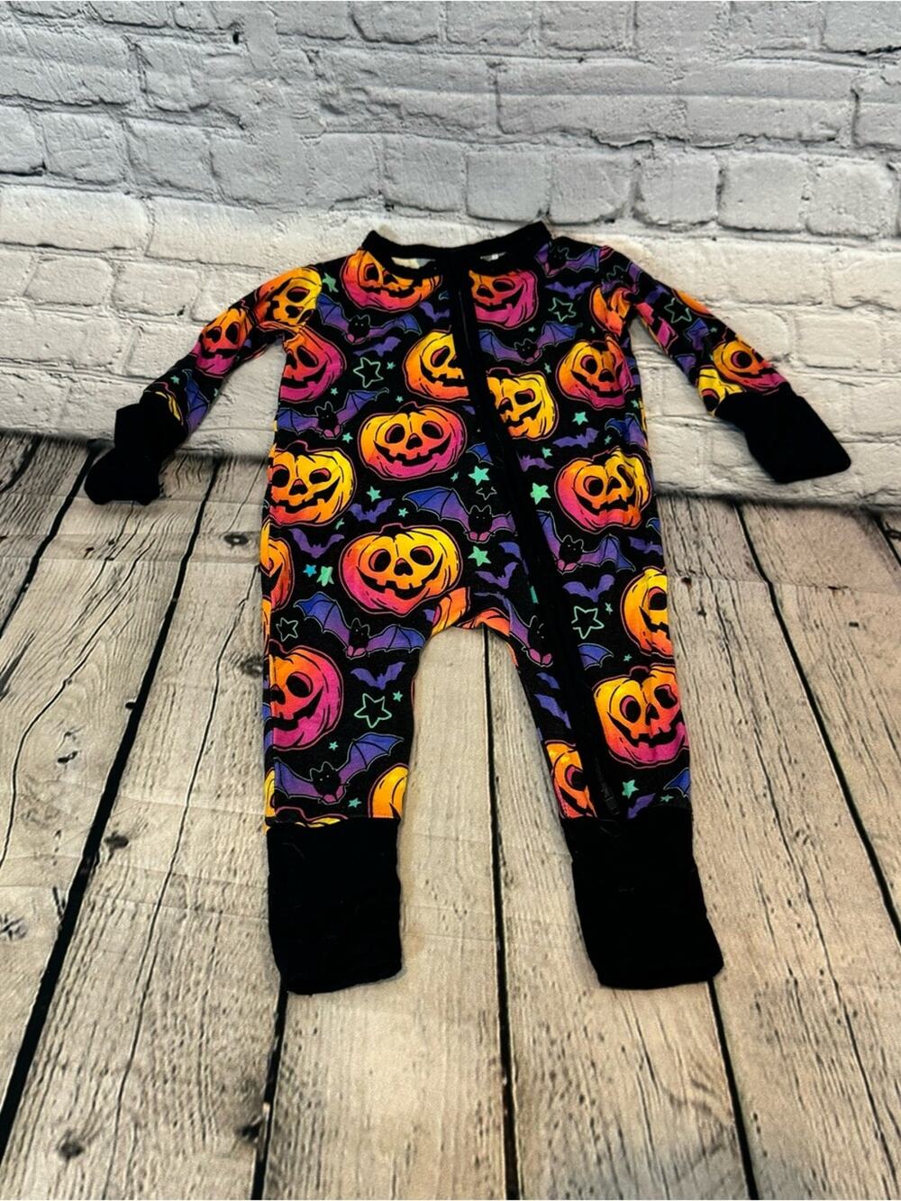 Little Snuggles Pumpkins Bamboo Zippie Romper